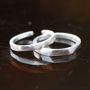 New Brushed Sterling Silver 925 Adjustable Band , Handmade, Unisex Mens Ring